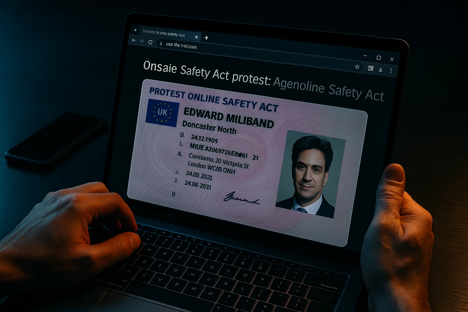 Protest mod Online Safety Act fører til falsk ID-generator for parlamentsmedlemmer