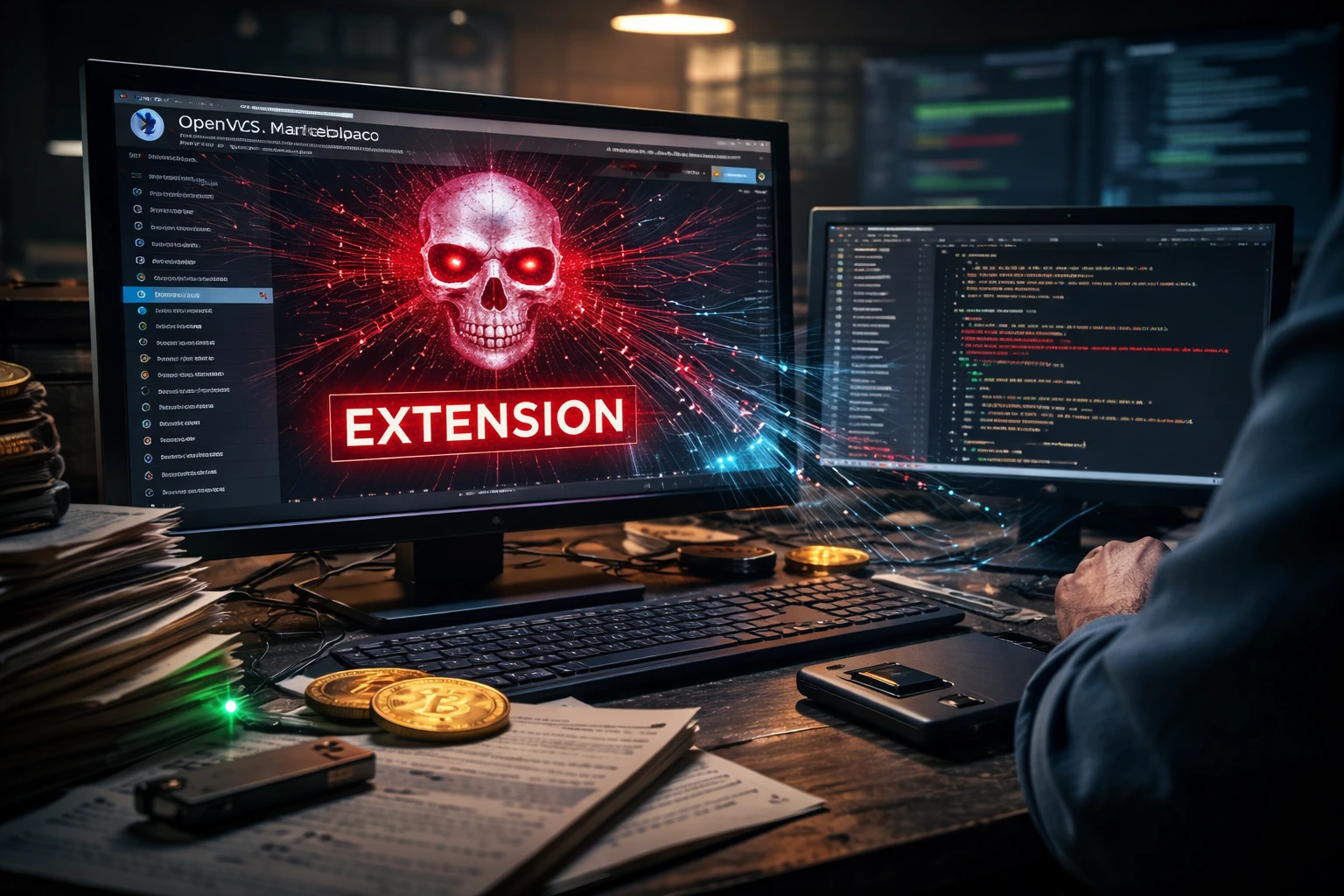 Kryptodiebstahlende OpenVSX-Würmer zielen über bösartige Erweiterungen auf Entwickler ab