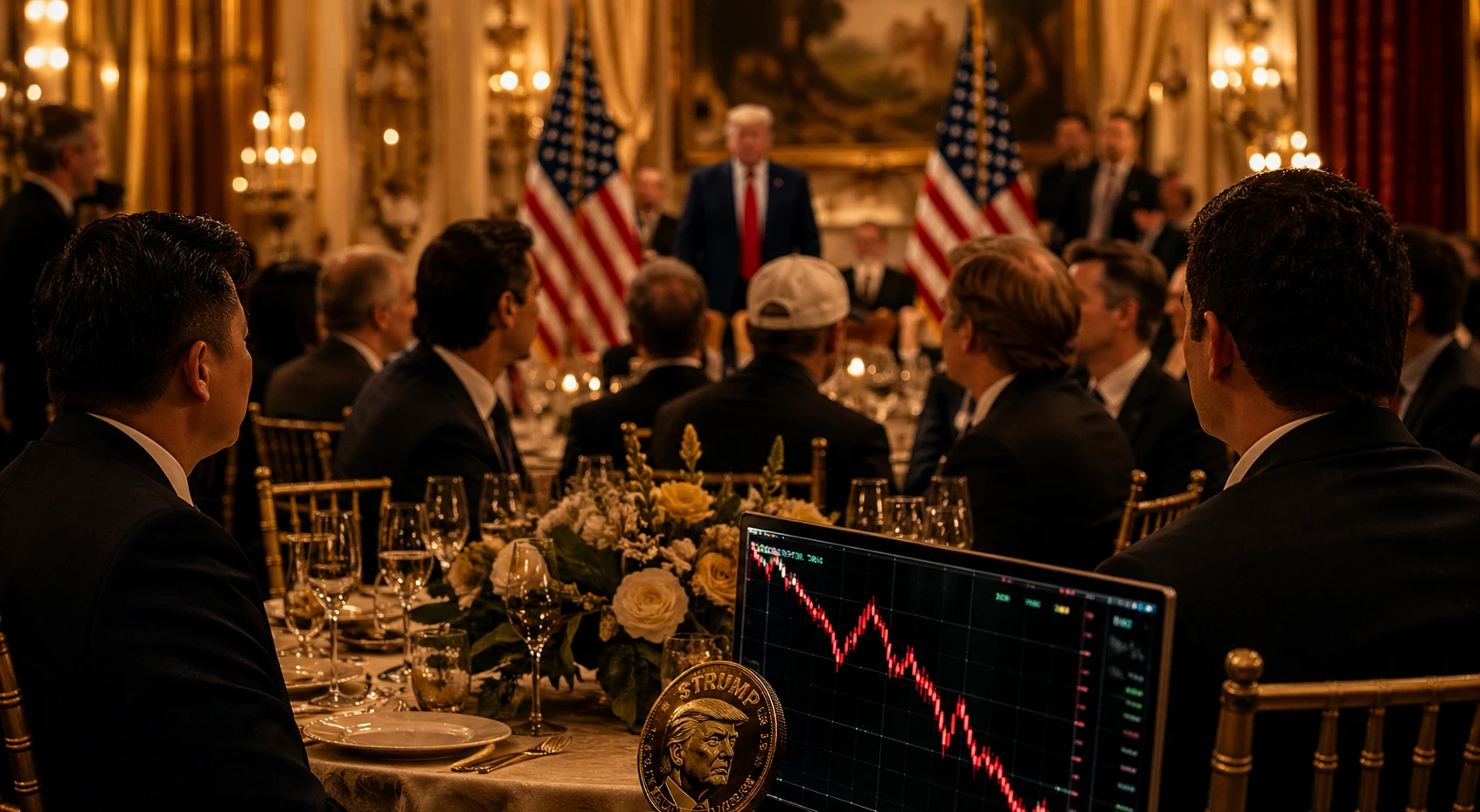 Trump memecoin dinner draws investors as token drops